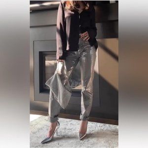 NWT ZW SILVER METALLIC SLIM JEANS